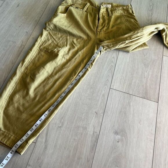 Pilcro and the Letterpress Pants Womens 28 Green Crop Button Fly - Picture 3 of 11